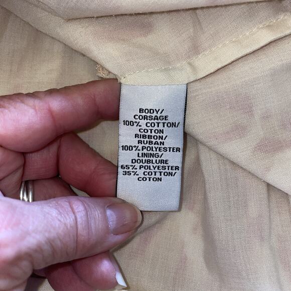 Think Tank Floral Lattice Cut Out Hem Pleated Side Zip A Line Cottagecore Sz 10 - Picture 12 of 14